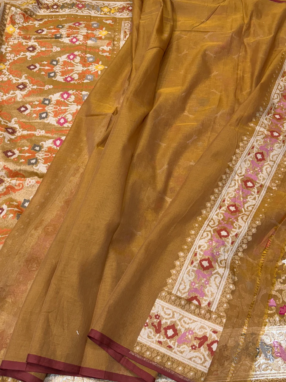 Banarasi Pure Muslin Cotton Jamdani Saree - Image 4