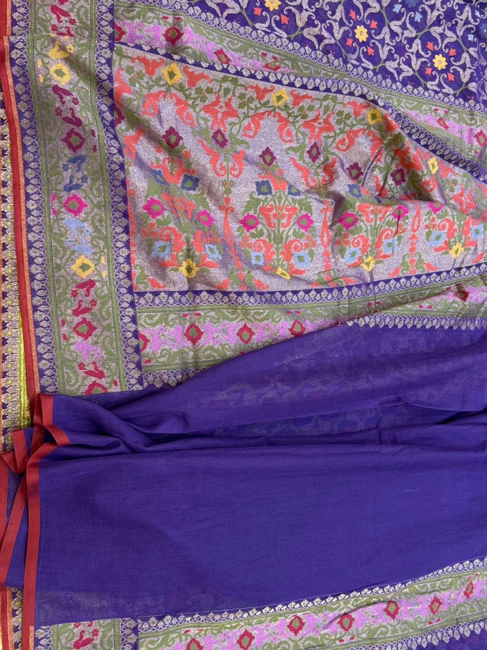 Banarasi Pure Muslin Cotton Jamdani Saree - Image 6