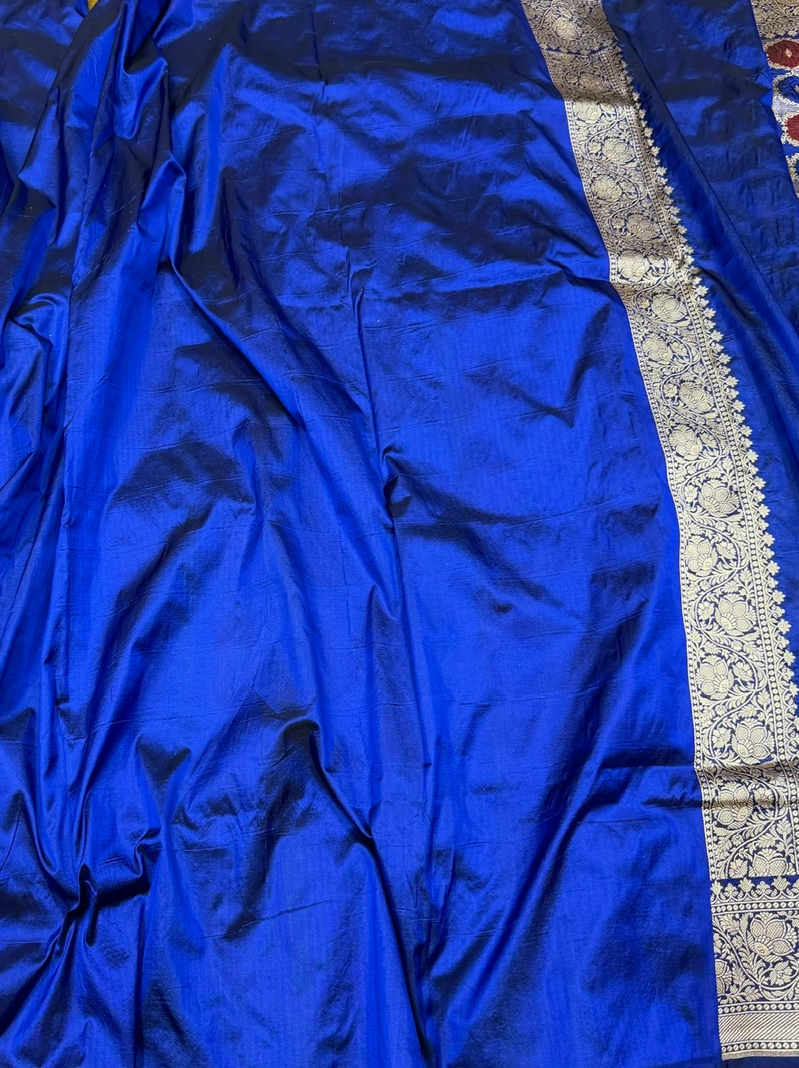 Multicolour Banarasi Pure Silk Saree – Cutwork Weave in 100% Pure Katan Silk - Image 5