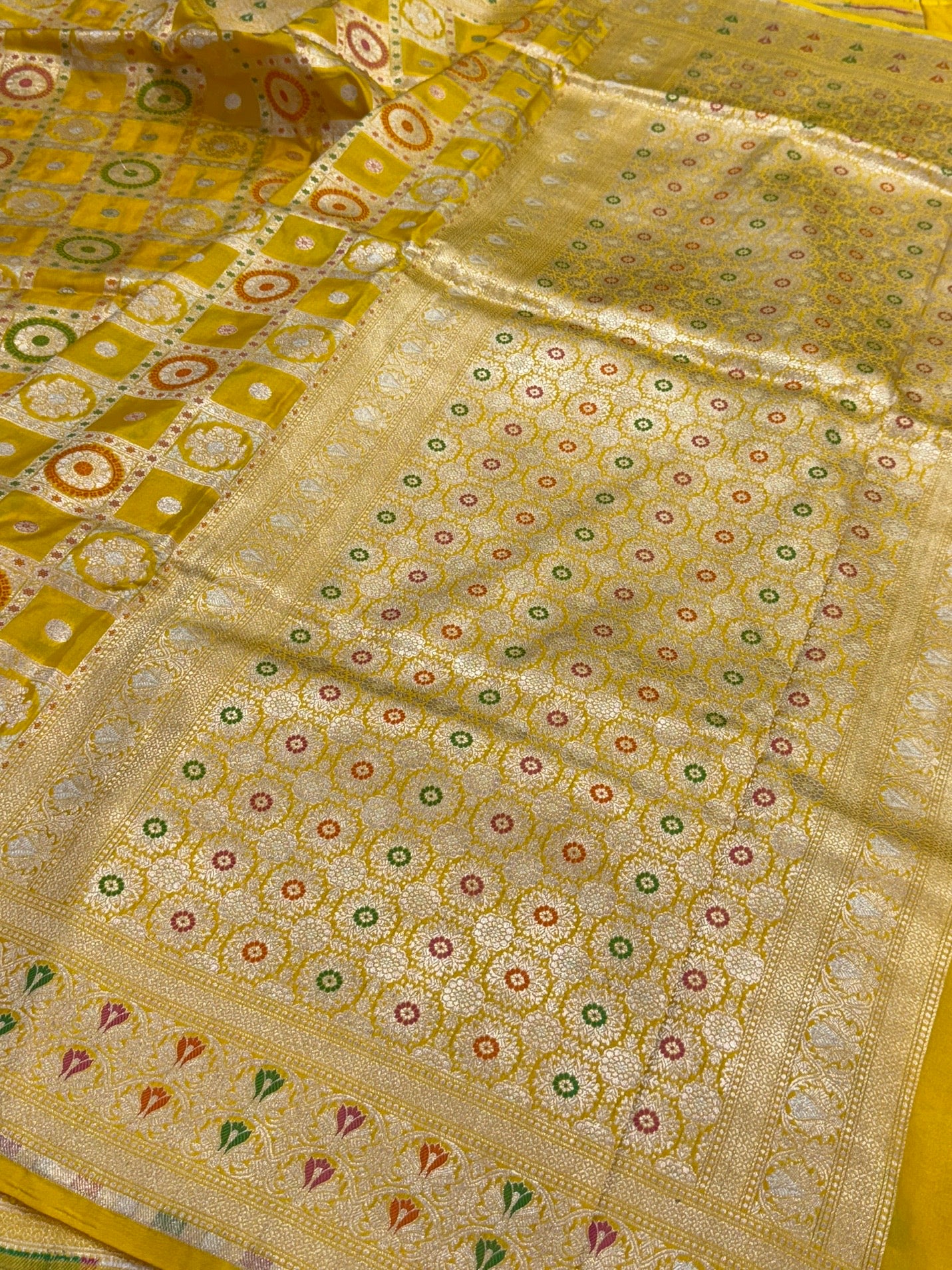 Banarasi Minakari Pure Katan Silk Saree | Pure Silk | Minakari Work | Cutwork Technique | Banarasi Katan Silk Saree - Image 8