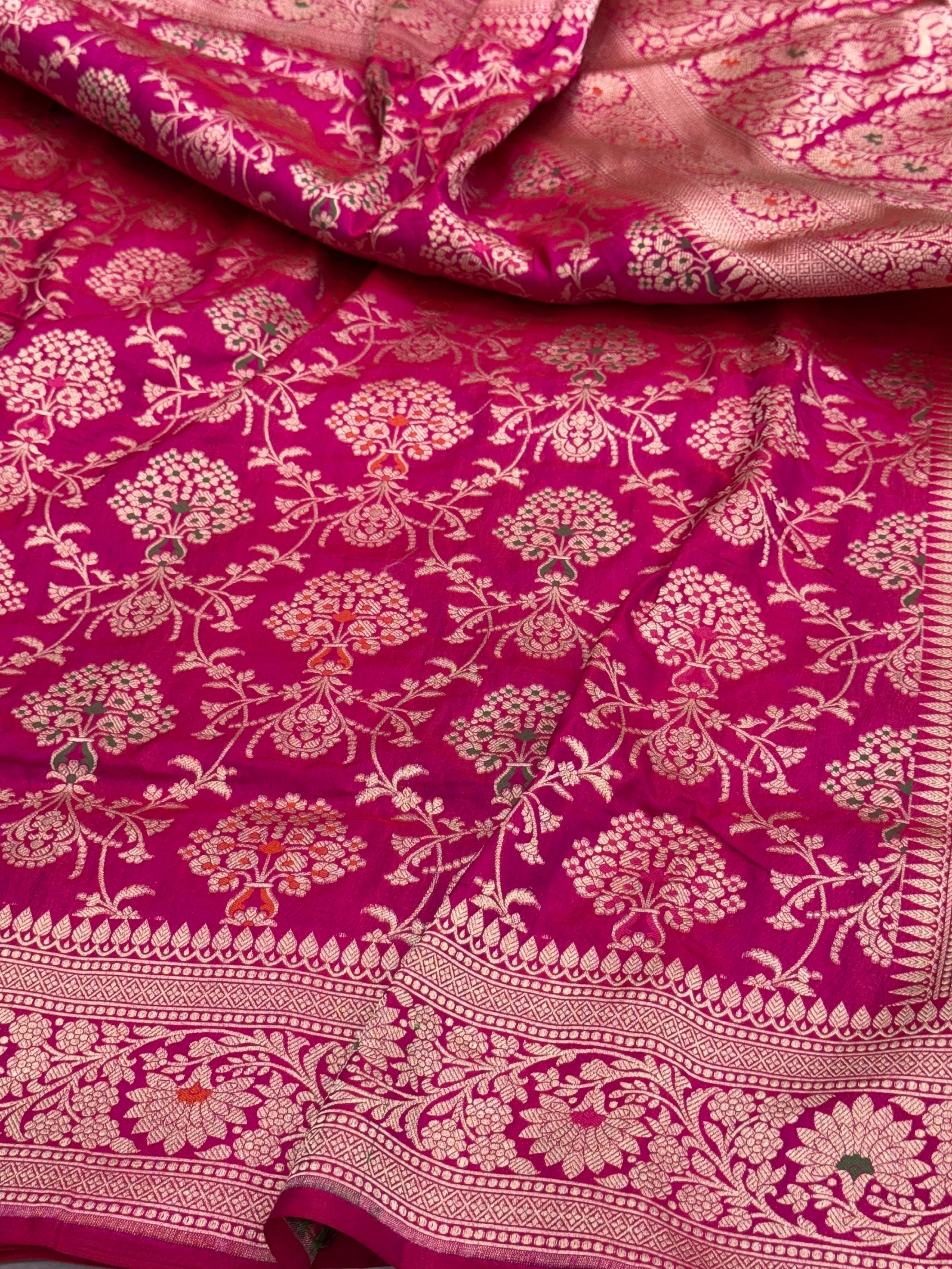 Banarasi Minakari Pure Katan Silk Saree | Pure Silk | Minakari Work | Cutwork Technique | Banarasi Katan Silk Saree - Image 4