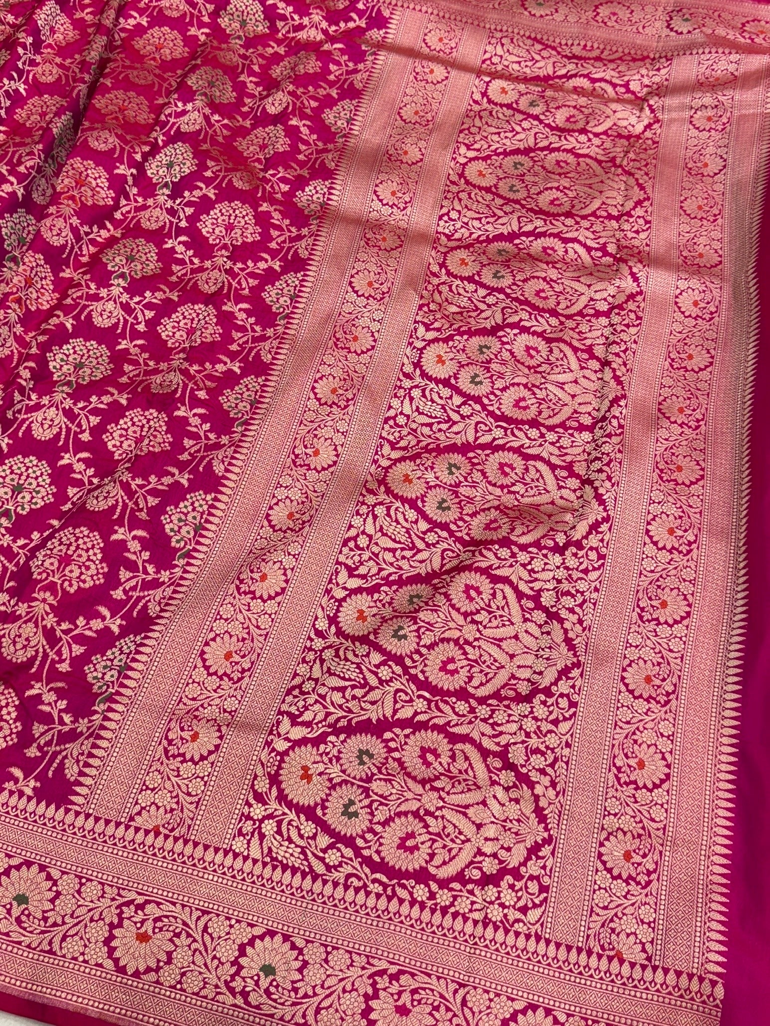 Banarasi Minakari Pure Katan Silk Saree | Pure Silk | Minakari Work | Cutwork Technique | Banarasi Katan Silk Saree - Image 5