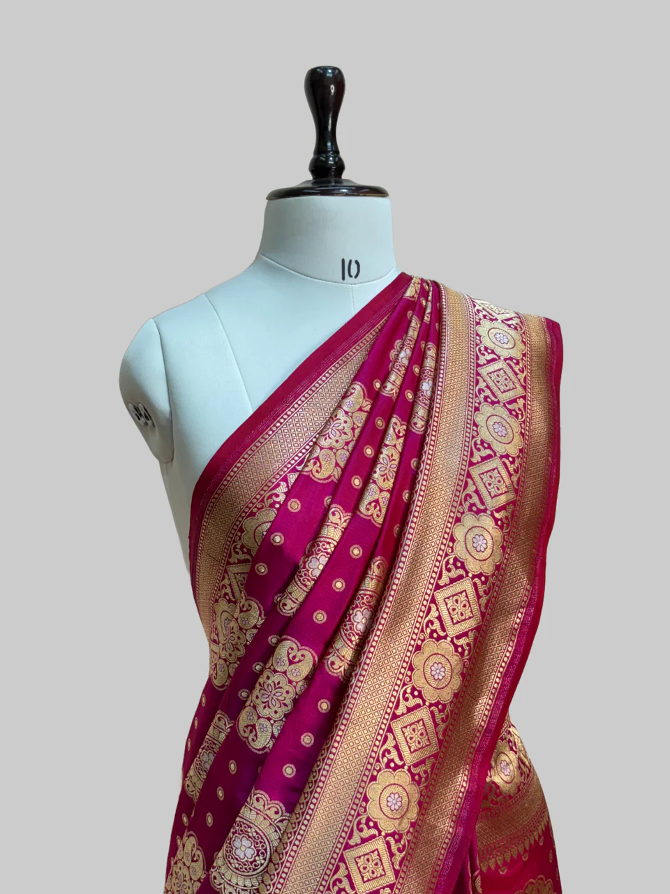 Rani Pink Banarasi Sona Rupa Pure Silk Saree - Image 2