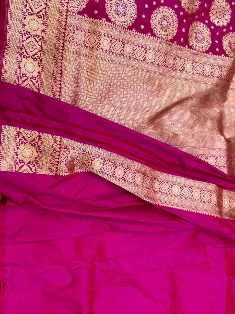 Rani Pink Banarasi Sona Rupa Pure Silk Saree - Image 5