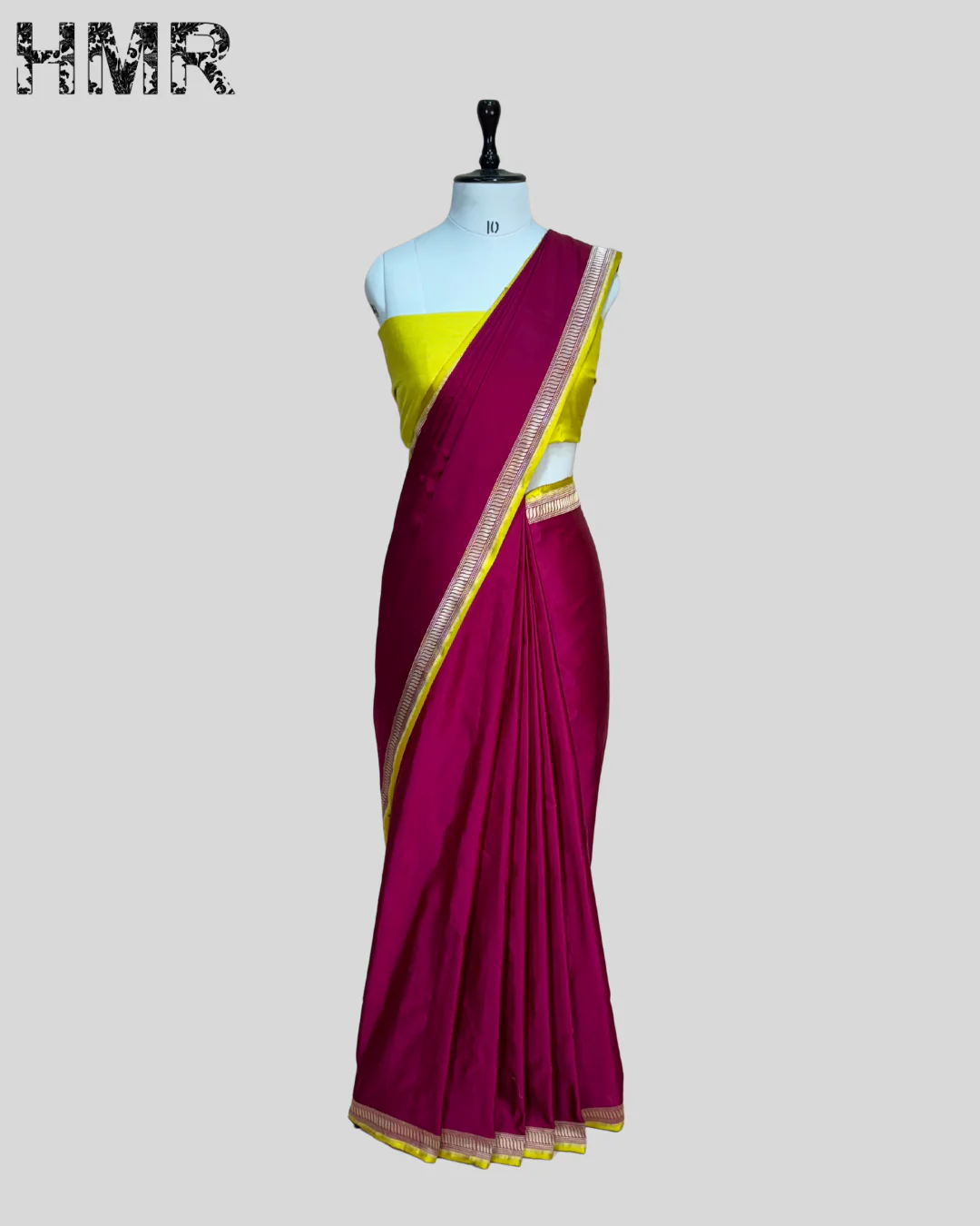 Rani Pink Handwoven Pure Banarasi Satin Silk Saree – Kadwa Weave, Pure Satin Silk - Image 3