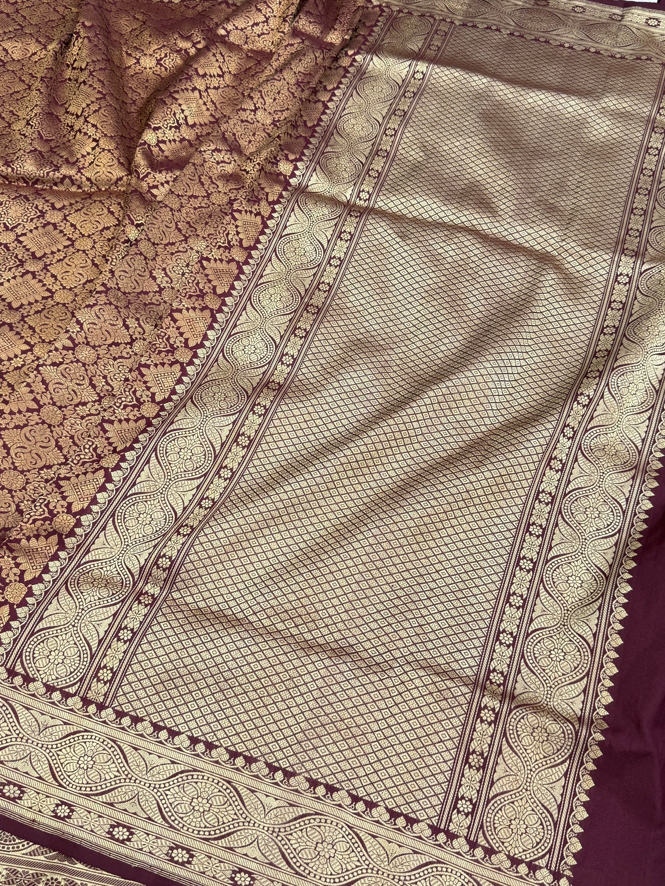 Banarasi Pure Silk Brocade Saree in Katan Mulberry Silk – Timeless Banaras Elegance - Image 3