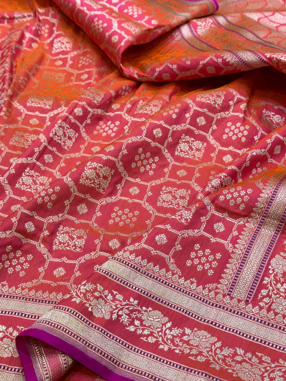 Banarasi Pure Katan Silk Saree | Pure Silk | Cutwork Technique | Banarasi Katan Silk Saree - Image 12