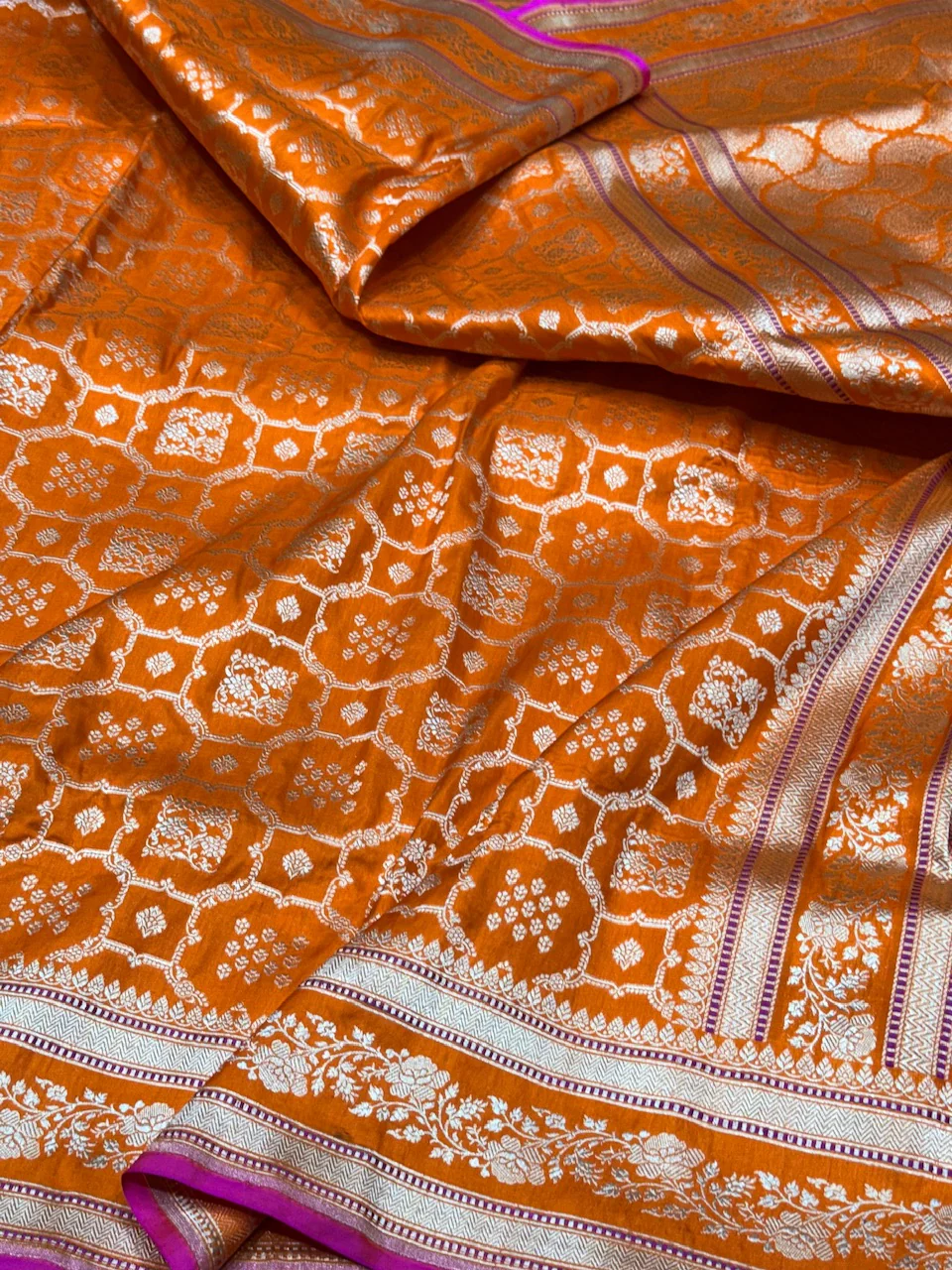 Banarasi Pure Katan Silk Saree | Pure Silk | Cutwork Technique | Banarasi Katan Silk Saree - Image 13