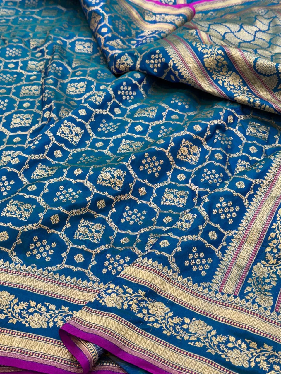 Banarasi Pure Katan Silk Saree | Pure Silk | Cutwork Technique | Banarasi Katan Silk Saree - Image 4