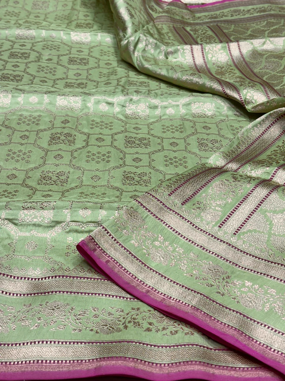 Banarasi Pure Katan Silk Saree | Pure Silk | Cutwork Technique | Banarasi Katan Silk Saree - Image 7