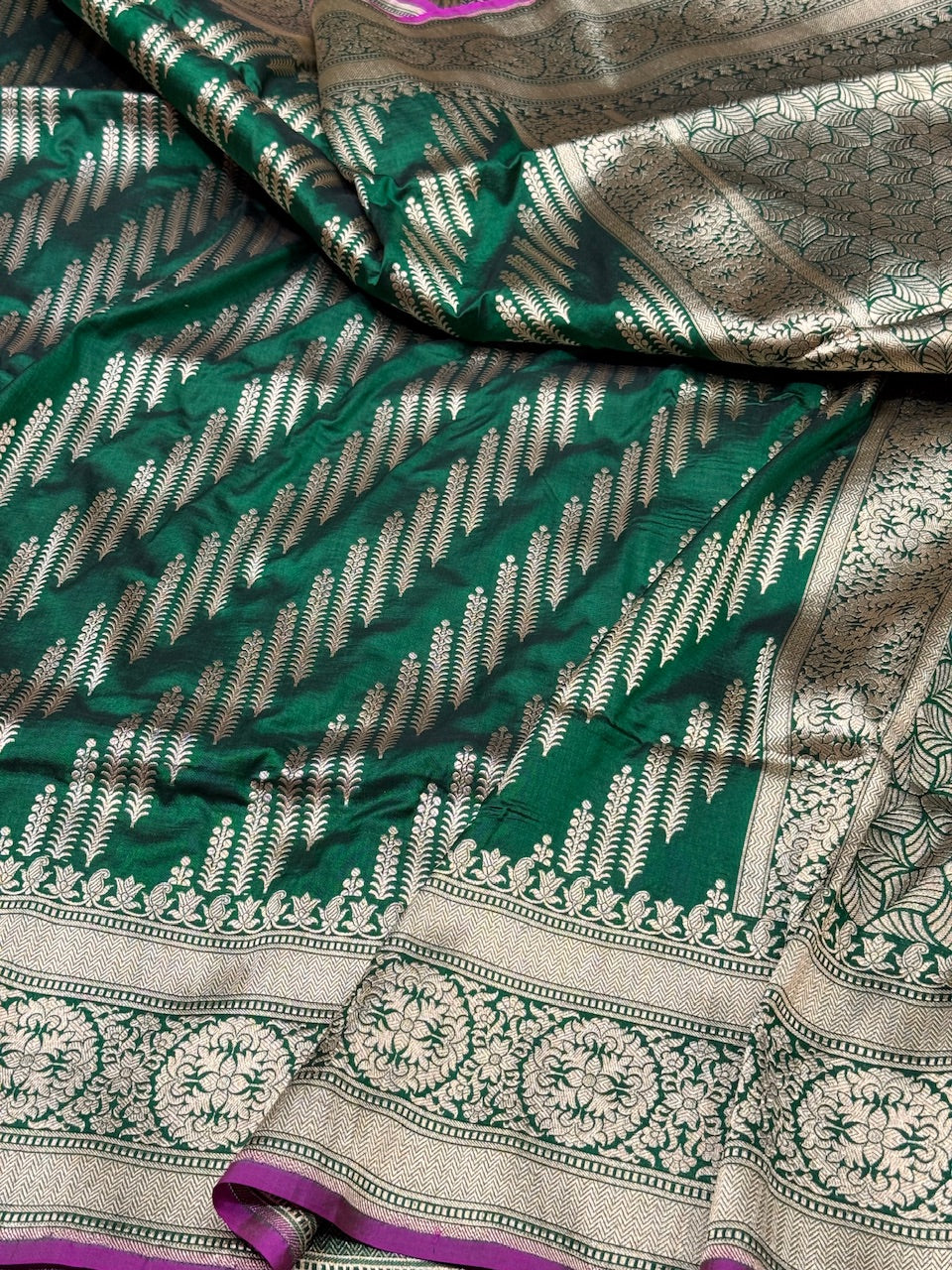 Banarasi Pure Katan Silk Saree | Pure Silk | Cutwork Technique | Banarasi Katan Silk Saree - Image 7