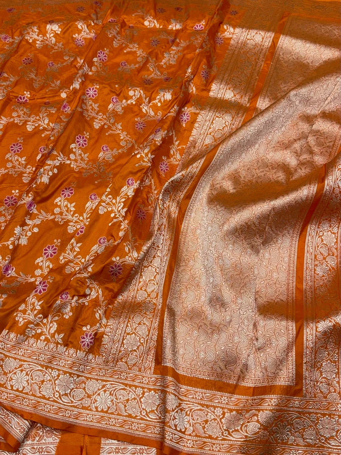 Banarasi Minakari Pure Katan Silk Saree | Pure Silk | Minakari Work | Cutwork Technique | Banarasi Katan Silk Saree - Image 4