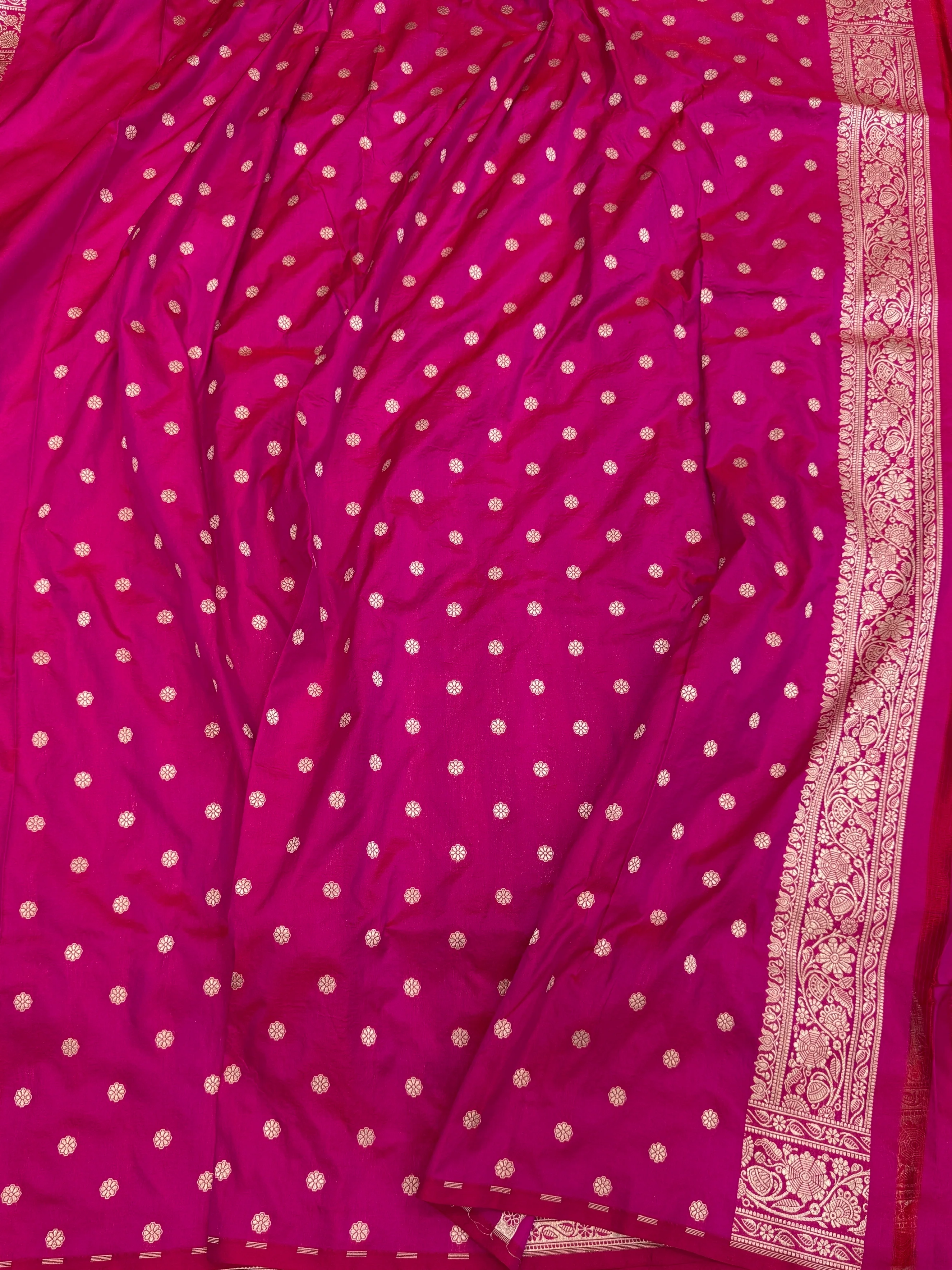 Banarasi Minakari Pure Katan Silk Saree | Pure Silk | Minakari Work | Cutwork Technique | Banarasi Katan Silk Saree - Image 9