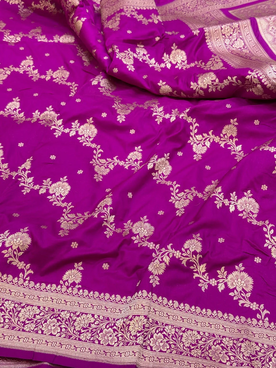 Banarasi Pure Katan Silk Saree | Pure Silk | Cutwork Technique | Banarasi Katan Silk Saree - Image 10