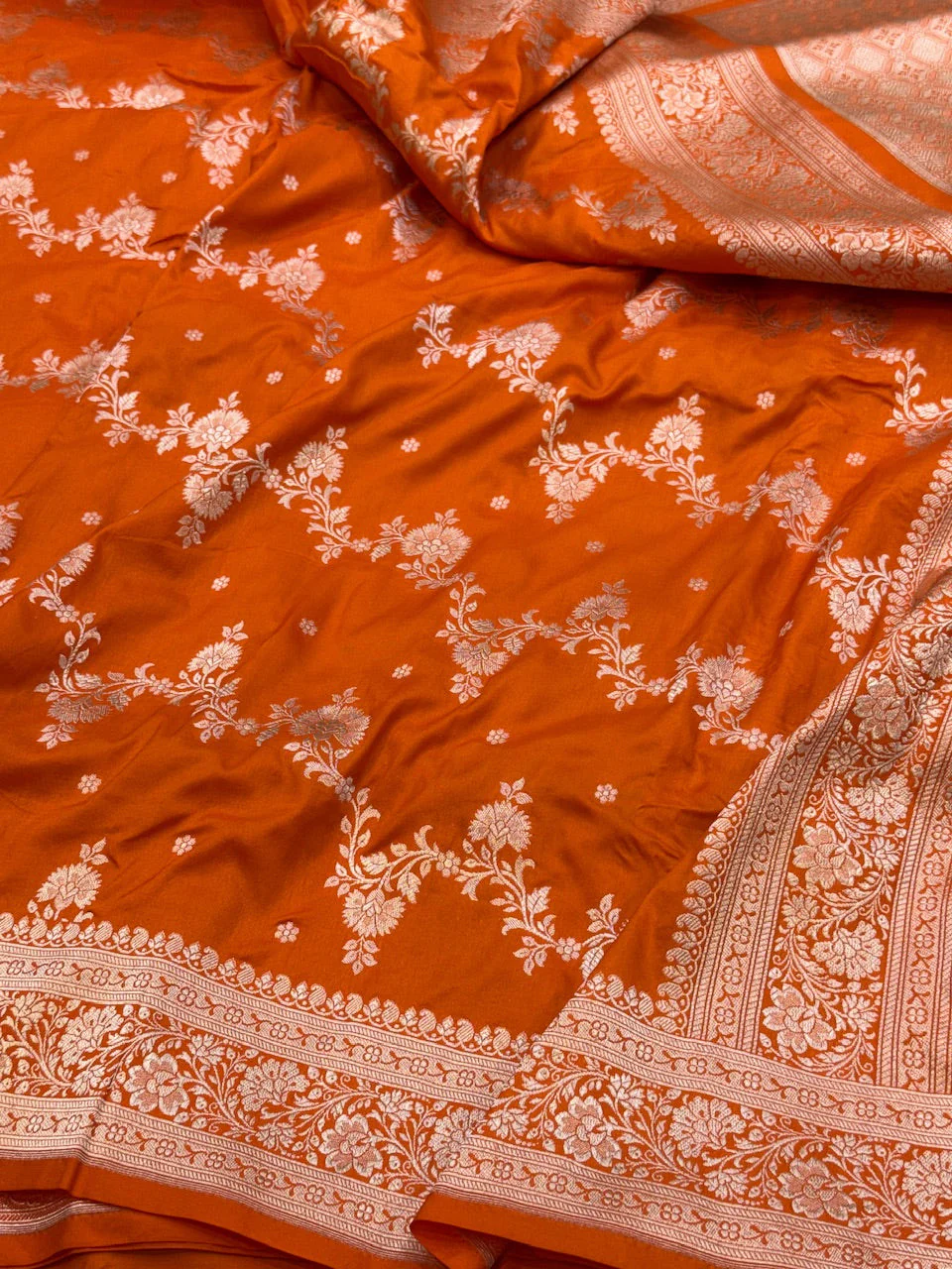 Banarasi Pure Katan Silk Saree | Pure Silk | Cutwork Technique | Banarasi Katan Silk Saree - Image 13