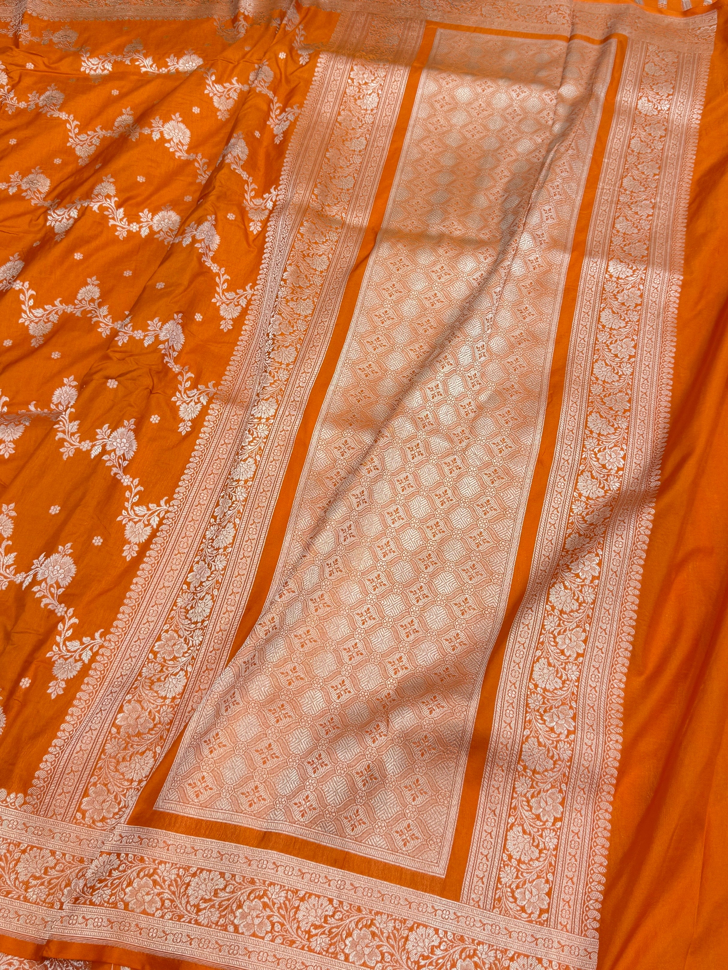 Banarasi Pure Katan Silk Saree | Pure Silk | Cutwork Technique | Banarasi Katan Silk Saree - Image 15