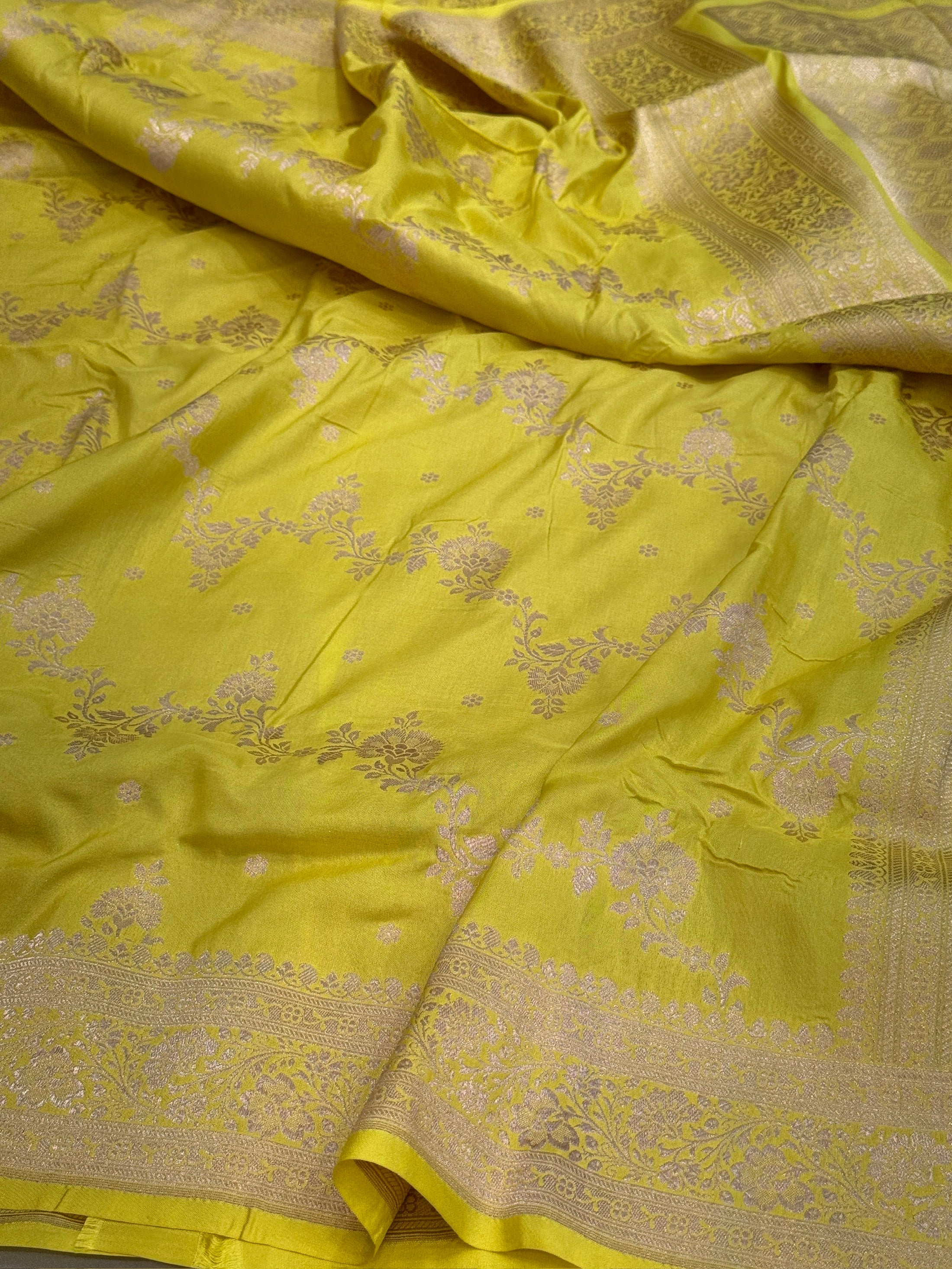 Banarasi Pure Katan Silk Saree | Pure Silk | Cutwork Technique | Banarasi Katan Silk Saree - Image 16