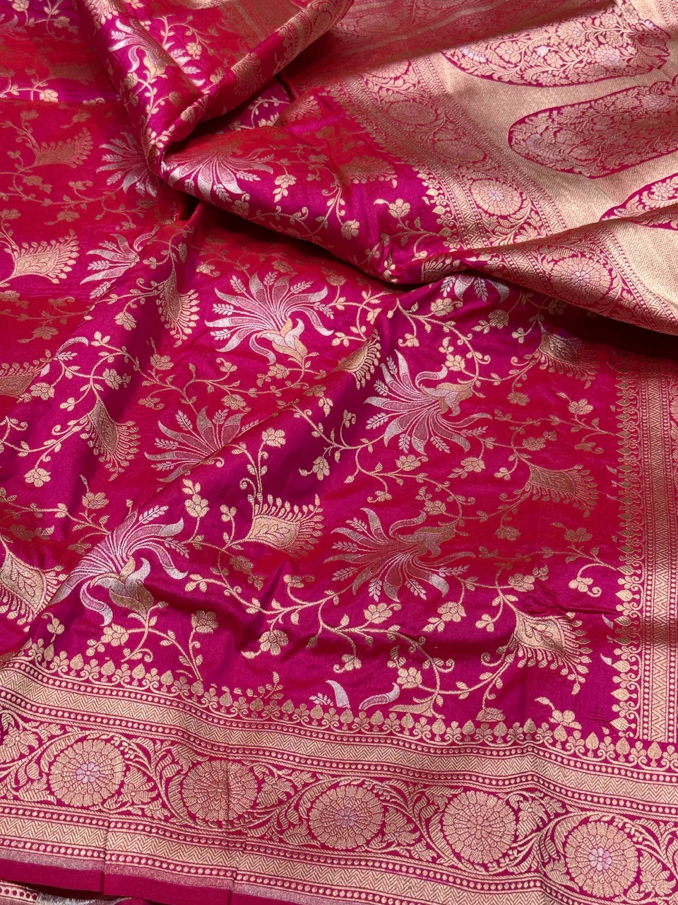 Banarasi Sona Rupa Pure Silk Saree – Gold & Silver Zari Cutwork  in Pure Katan Silk